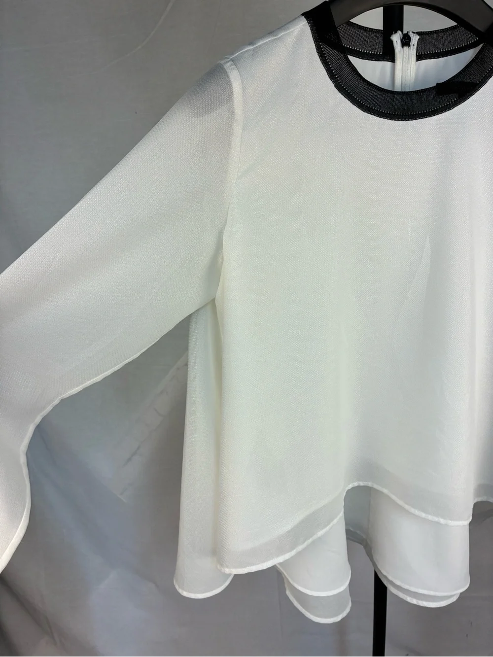 French Connection Flowy White Tunic Blouse 8